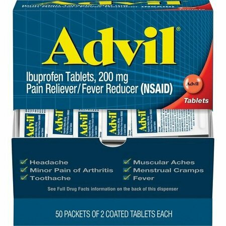 GLAXOSMITH KLINE CNSMR HLTH Ibuprofen, Tablets, Dispenser Box, 200mg, 50 Doses/BX, Red GKC15489